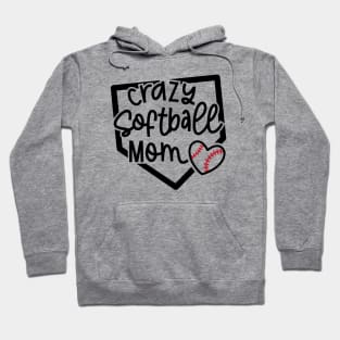 Crazy Softball Mom Cute Youth Sports Funny Hoodie